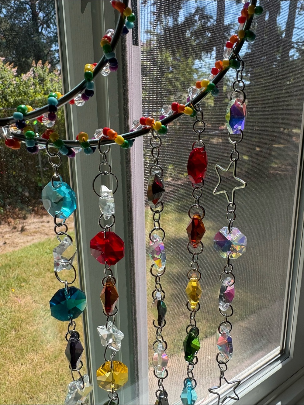 Rainbow Crescent Moon Hanging Sun-catcher - Picture 7 of 7